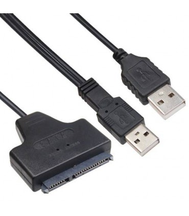 Kabel 2x USB adapter SSD HDD SATA 7+15pin podłącz dysk SSD