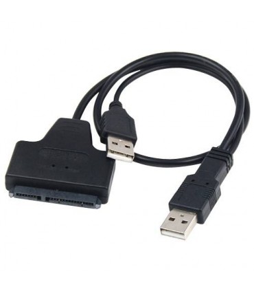 Kabel 2x USB adapter SSD HDD SATA 7+15pin podłącz dysk SSD