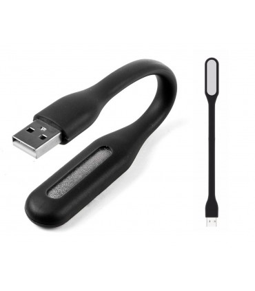 Praktyczna Lampka 6 Led USB elastyczna giętka czarna