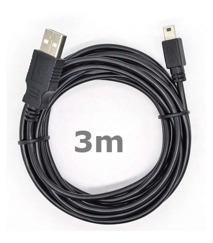 Kabel Mini USB 3m miniUSB Pad PS3 Nawigacja Aparat 3m