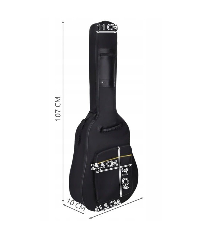 Solidny pokrowiec na gitarę akustyczną szelki