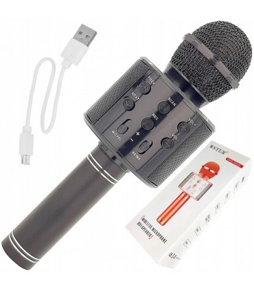 Mikrofon karaoke z głośnikiem Bluetooth 4.0 czarny