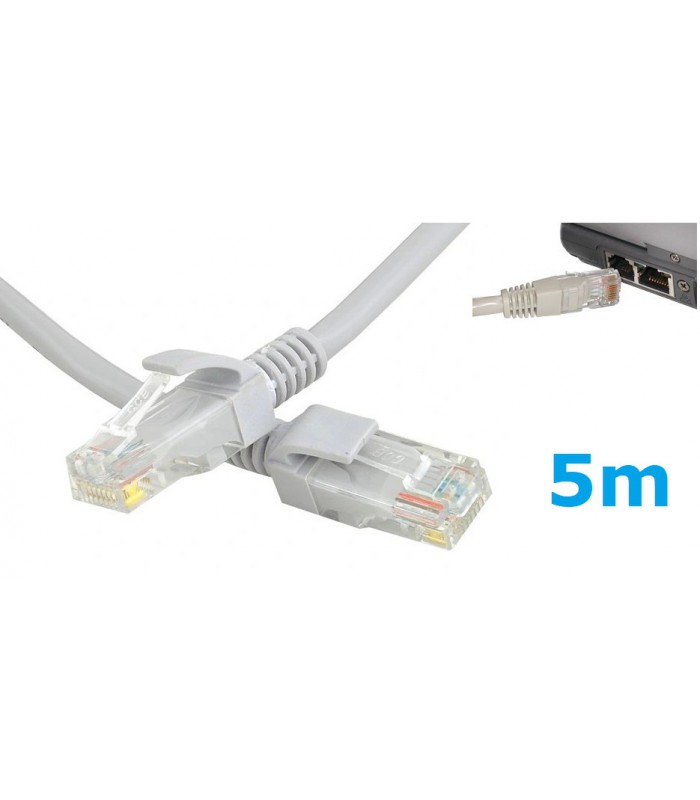 Kabel Sieciowy Lan ethernet skrętka RJ45 UTP 5m Cat5E