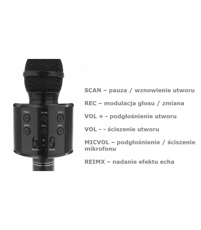 Mikrofon karaoke z głośnikiem Bluetooth 4.0 silver