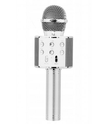 Mikrofon karaoke z głośnikiem Bluetooth 4.0 silver