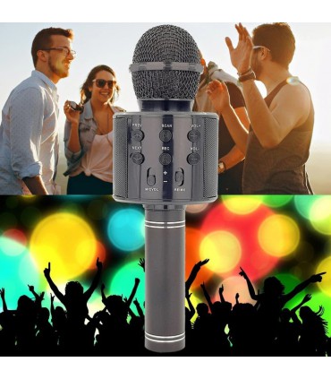 Mikrofon karaoke z głośnikiem Bluetooth 4.0 silver