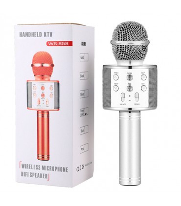 Mikrofon karaoke z głośnikiem Bluetooth 4.0 silver