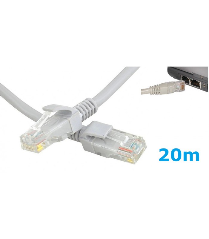 Kabel Sieciowy Lan ethernet skrętka RJ45 UTP 20m Cat5E