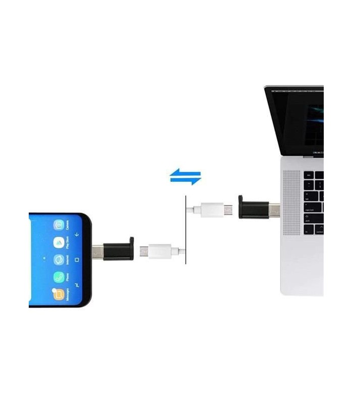 Adapter OTG Micro USB do USB-C Typ C czarny