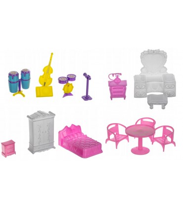 Duży domek dla Lalek willa dodatki mebelki lalka