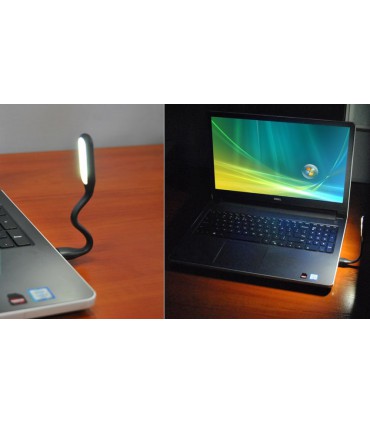 Praktyczna Lampka 6 Led USB elastyczna giętka czarna