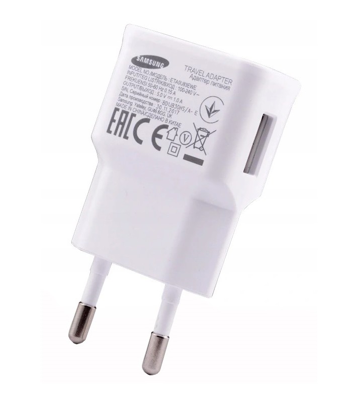 Ładowarka sieciowa Samsung ETA0U83EWE USB 1A Biała