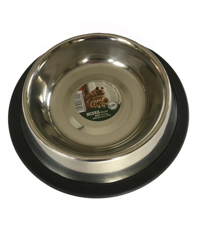 Miska metalowa na gumie psa kota 0.45L Barry King