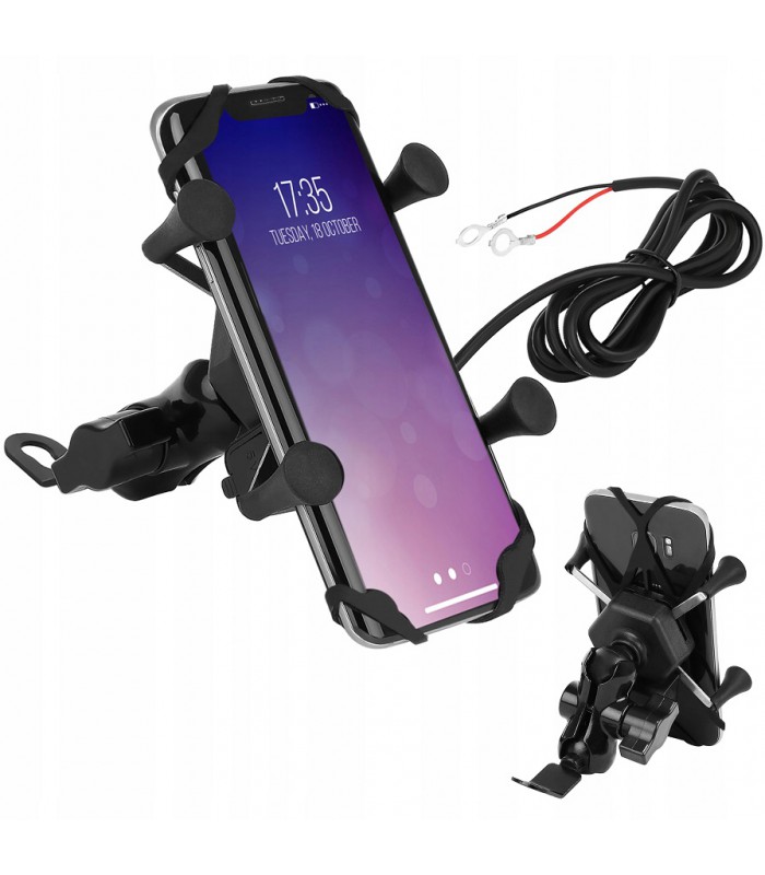 Uchwyt 3D na Telefon GPS z ładowarką USB na Motor Skuter