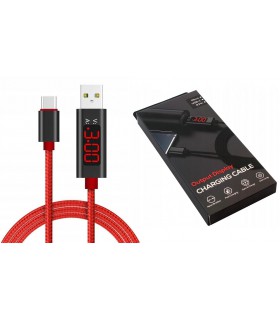 Kabel Led USB typ C 3.0 QC 2A 1m miernik Amp Volt