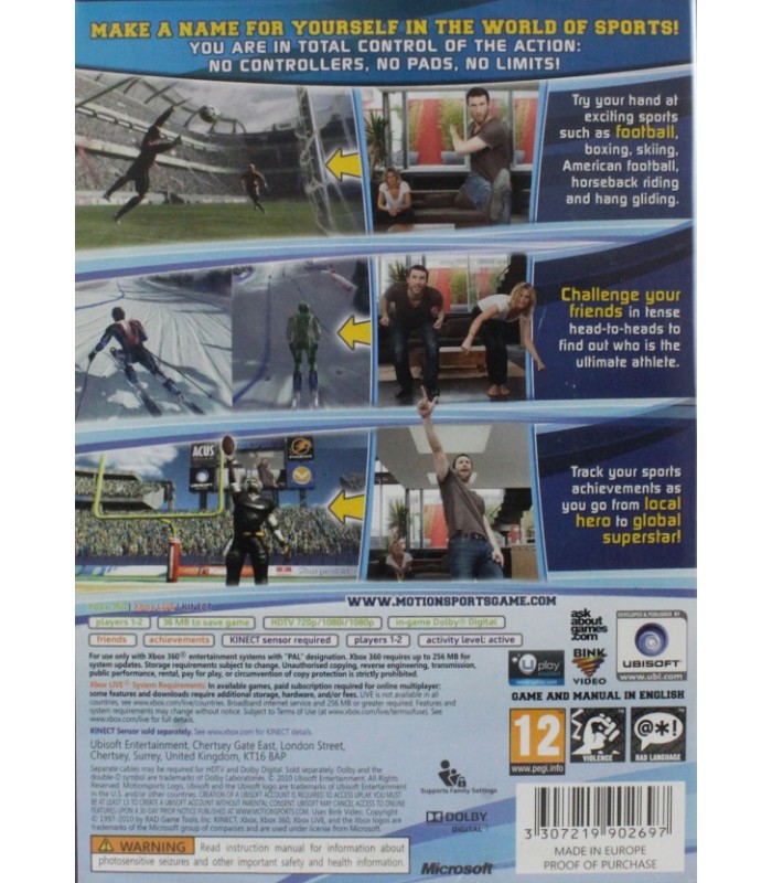 MotionSports Play for Real Kinect Xbox 360