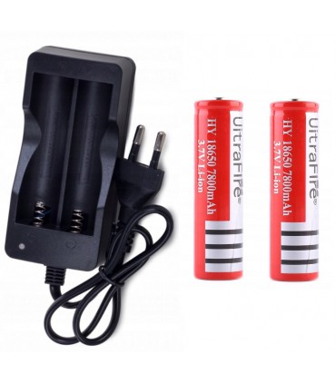 Ładowarka + 2 akumulatorki 18650 7800mAh 3.7V