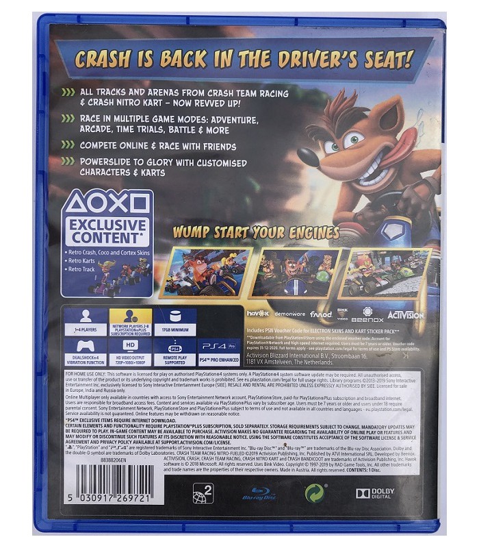 CTR Crash Team Racing Nitro Fueled PS4