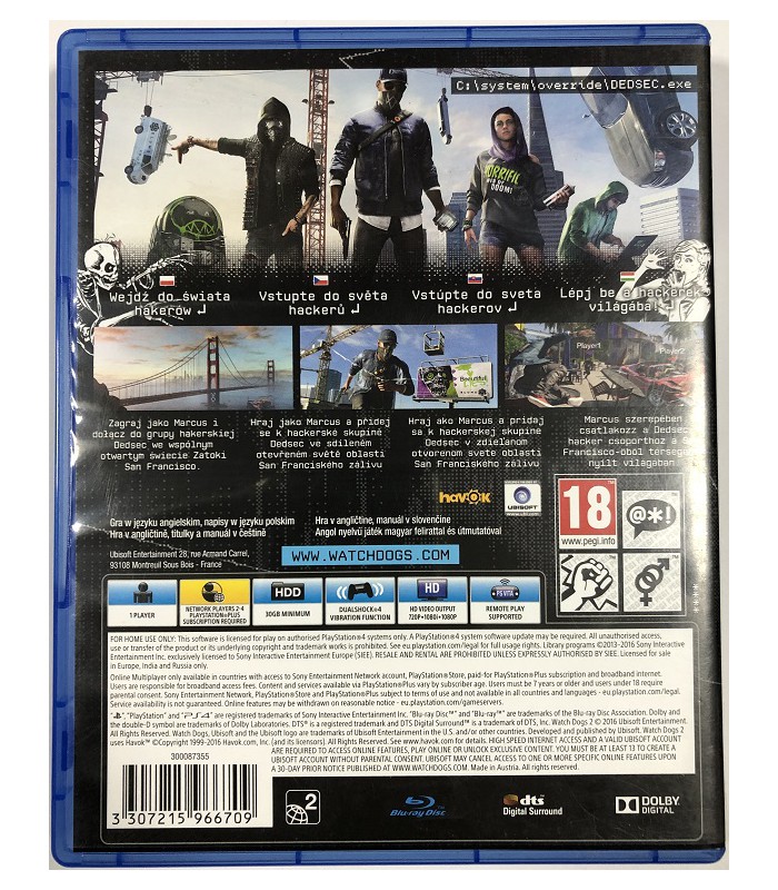 Watch Dogs 2 PS4 PL polska okładka  