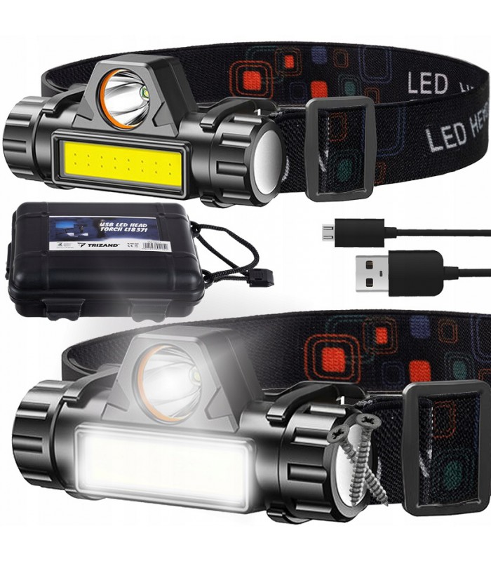 Latarka Czołowa 4w1 Mocna Czołówka 200 lm * Solidna trwała wygodna