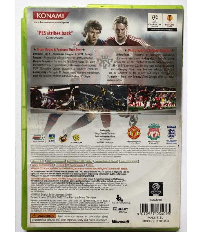 PES 2010 Pro Evolution Soccer Xbox 360