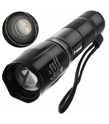 Latarka 2w1 Taktyczna CREE Led Zoom UV