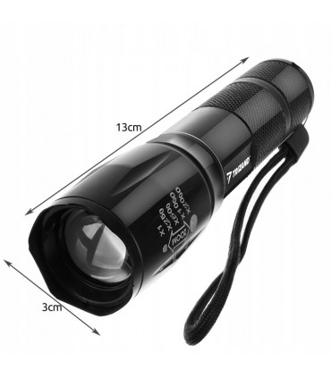 Latarka 2w1 Taktyczna CREE Led Zoom UV