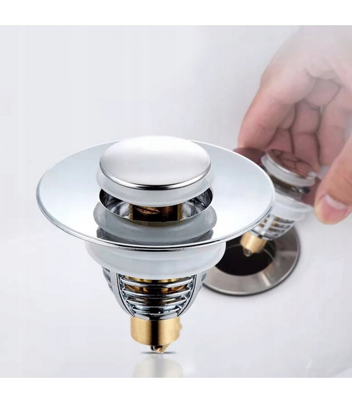 Stalowy Korek do umywalki prysznica klik-klak 62mm