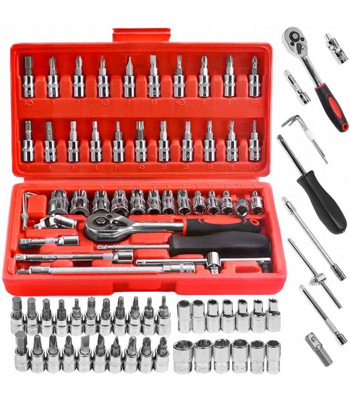 Zestaw Kluczy Nasadowe Bity Imbusy Torx 46 el.