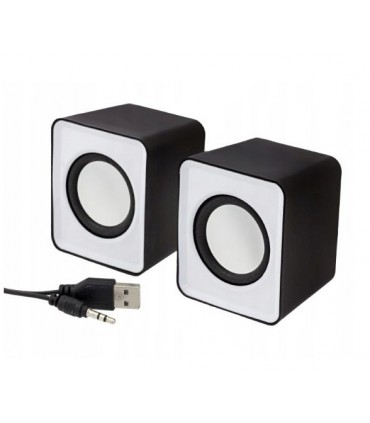 Głośniki mini 2x3W stereo USB PC Laptop Białe