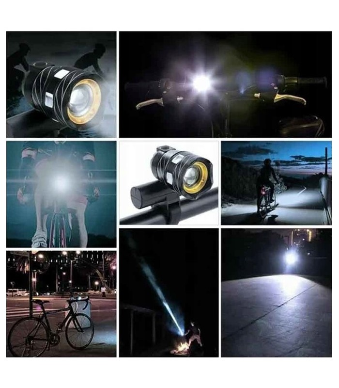 Mocna Lampka T6 ZOOM Przód + Tylne Światło Rower