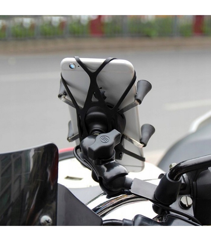 Uchwyt motocyklowy na telefon z USB 5V 12V