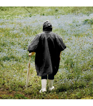 Peleryna Płaszcz przeciwdeszczowy Ponczo Czarne