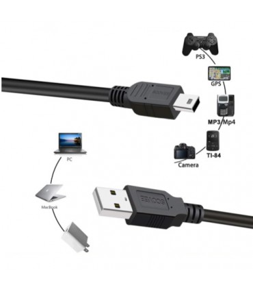 Kabel mini USB czarny 1m Kamera Pad PS3 Move