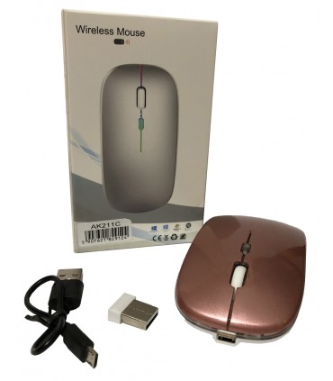 Bezprzewodowa Mysz bez baterii Piękna Rose Gold