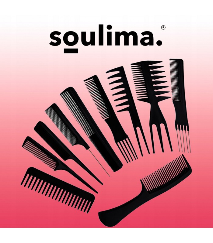 Grzebienie fryzjerskie Profesjonalny Zestaw 10szt