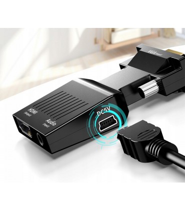 Konwerter Adapter VGA na HDMI Audio Przejściówka D