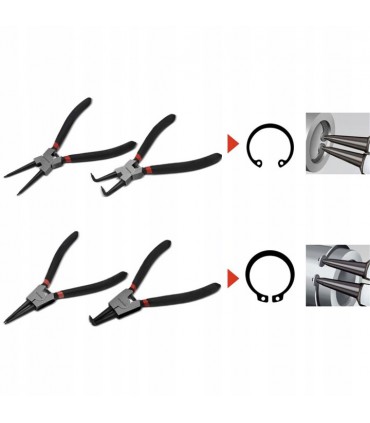 Zestaw 4 Szczypiec do Pierścieni Segera Zacisków Szczypce 4 szt.