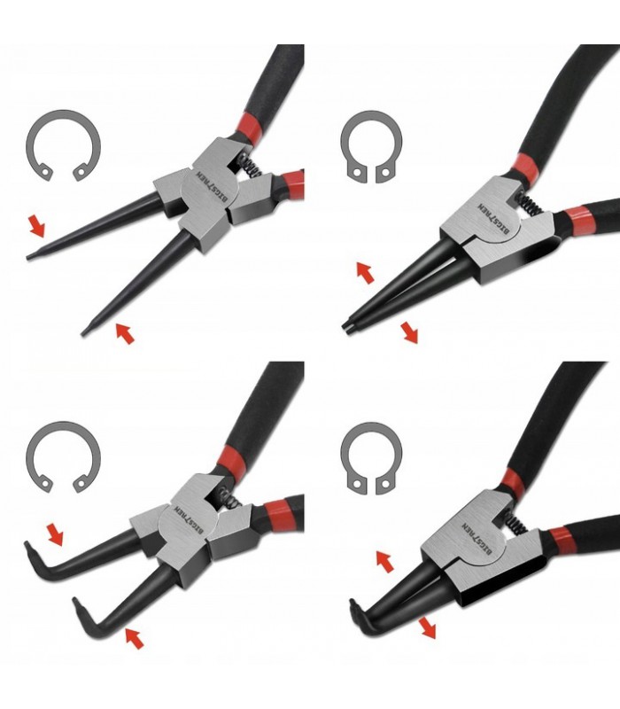 Zestaw 4 Szczypiec do Pierścieni Segera Zacisków Szczypce 4 szt.