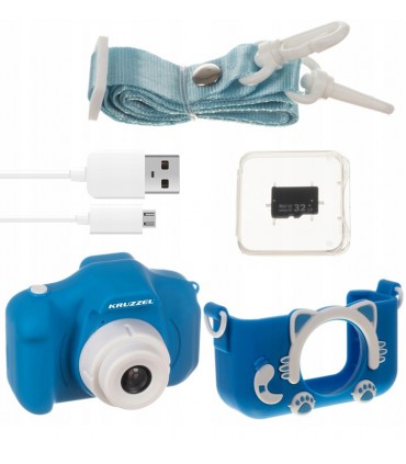 Aparat HD cyfrowy dla Dzieci  + Karta 32gb Blue 