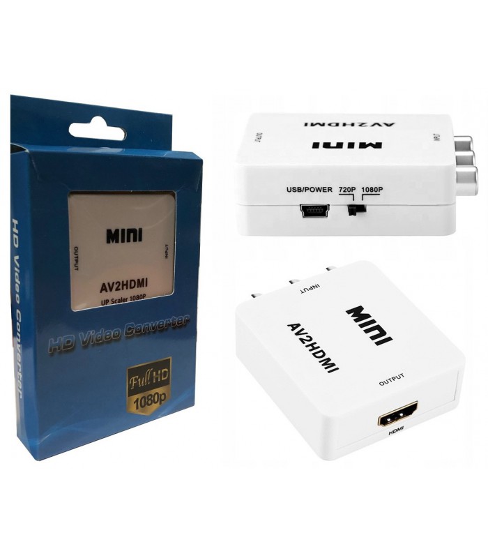 Adapter konwerter sygnału AV 3x RCA Cinch do HDMI