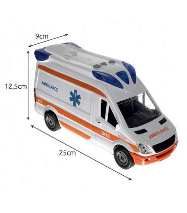 Karetka pogotowia Ambulans otwierane drzwi Światło Dźwięk 