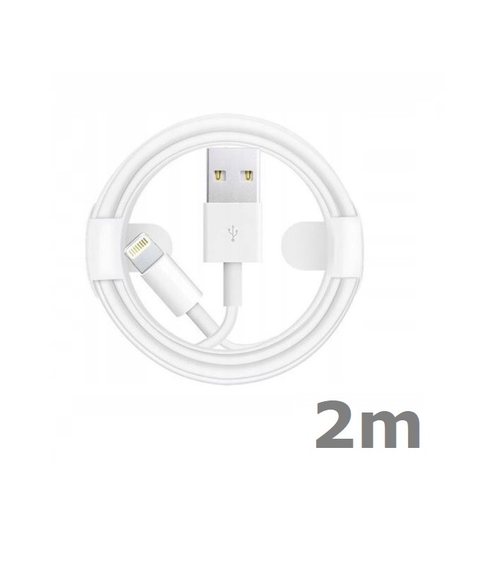 Kabel USB Lightning wszystkie iPhone iPad długi 2m Biały