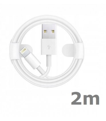 Kabel USB Lightning wszystkie iPhone iPad długi 2m Biały