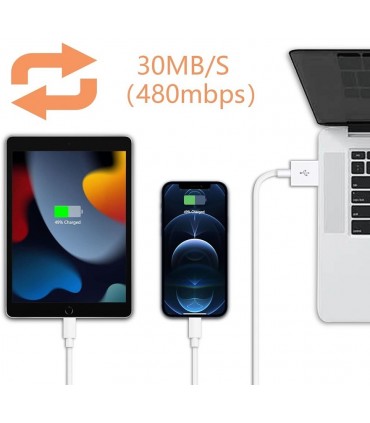 Kabel USB Lightning wszystkie iPhone iPad długi 2m Biały