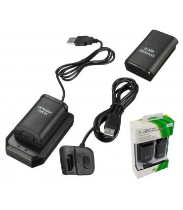 Ładowarka + 2x Bateria Aku + Kabel Xbox 360 czarny