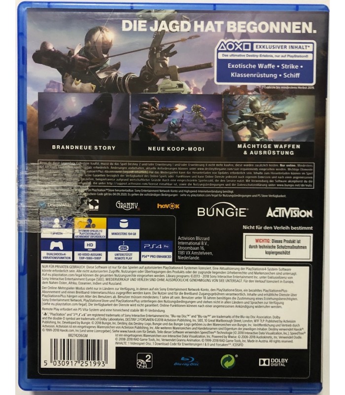 Destiny 2 PS4 PL okładka Forsaken Legendary Collection