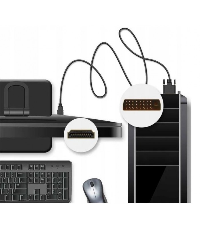 Kabel HDMI-DVI 5m GOLD DVI Full HD