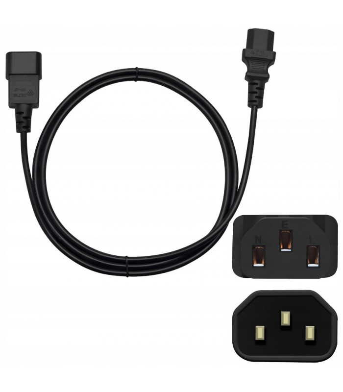 Kabel przedłużacz C13 C14 zasilający serwerowy 1,5m