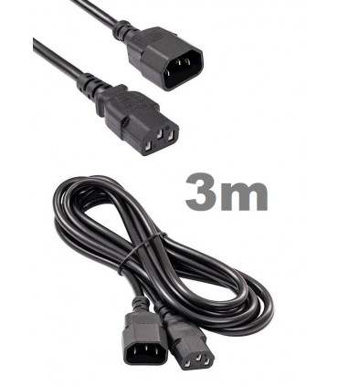 Kabel przedłużacz C13 C14 zasilający serwerowy 3m